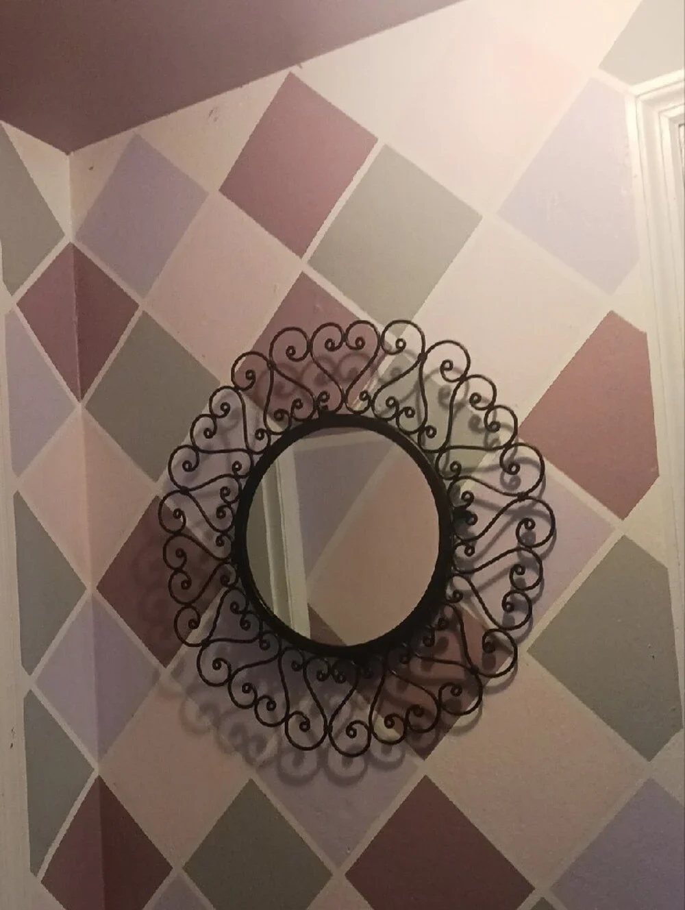Cast Iron Vintage Elegant Heart Wall Mirror